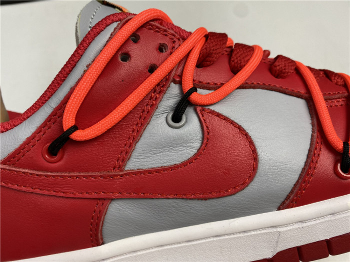 nike dunk low off-white university red - ct0856-600