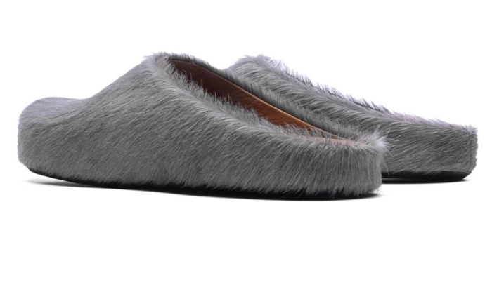 MARNI FUCHSIA LONG HAIR-FUSSBET SABOT SLIPPERS 2412208