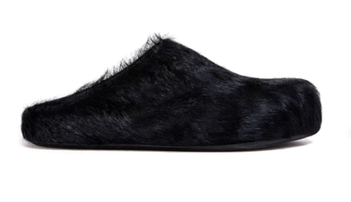 MARNI FUCHSIA LONG HAIR-FUSSBET SABOT SLIPPERS 2412202