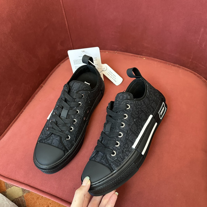 Dior B23 Low Top Canvas Oblique Black D03